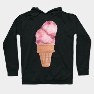 Waffle ice cream watercolor Hoodie